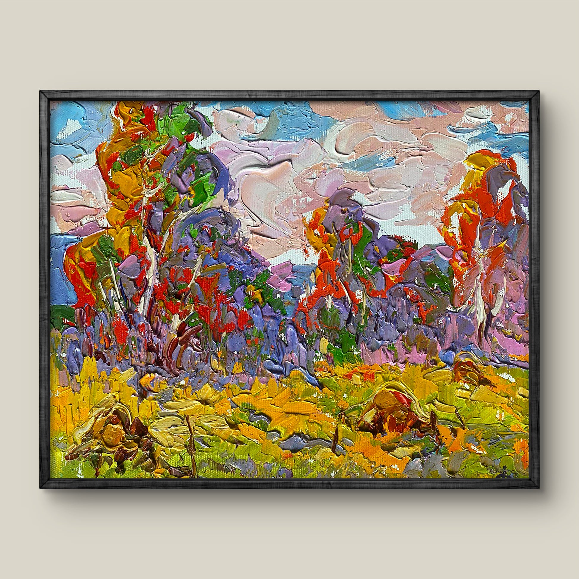 Oil painting Colorful autumn by Alex Ivanyuk in black frame