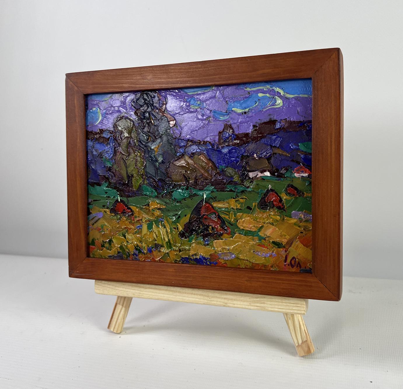 Oil painting Evening coolness before the rain by Oleksiy Ivanyuk in wooden frame