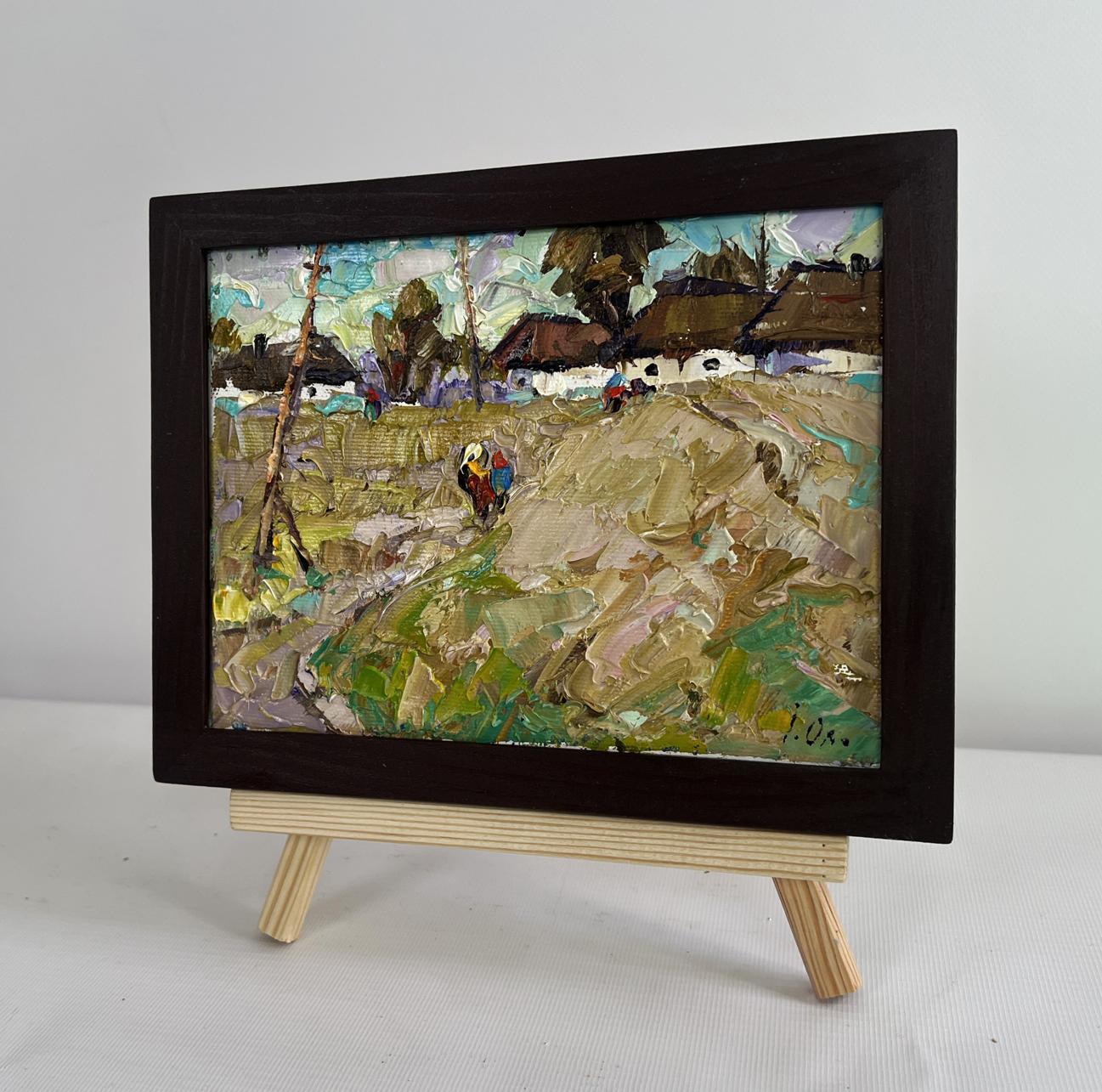 Oil painting We are returning home by Oleksiy Ivanyuk rural landscape
