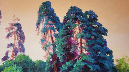 Oil painting Sunset in the forest Boris Serdyuk