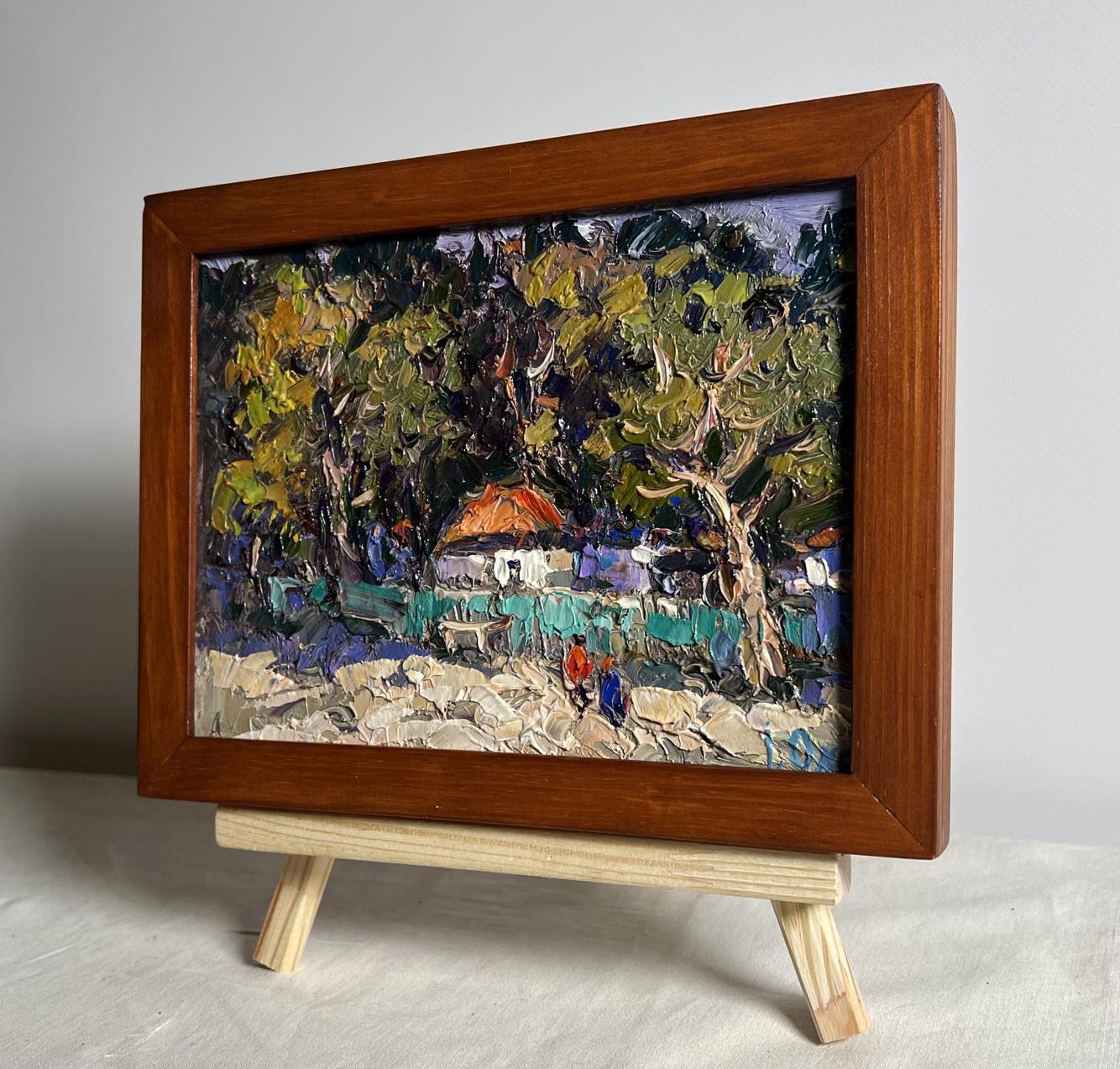 Oil painting Huge garden in the yard by Oksana Ivanyuk