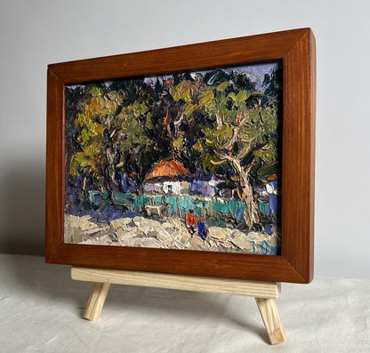 Oil painting Huge garden in the yard by Oksana Ivanyuk