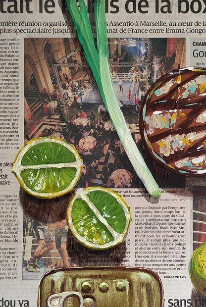 Acrylic painting Fish News in the Morning Olena Klimenko