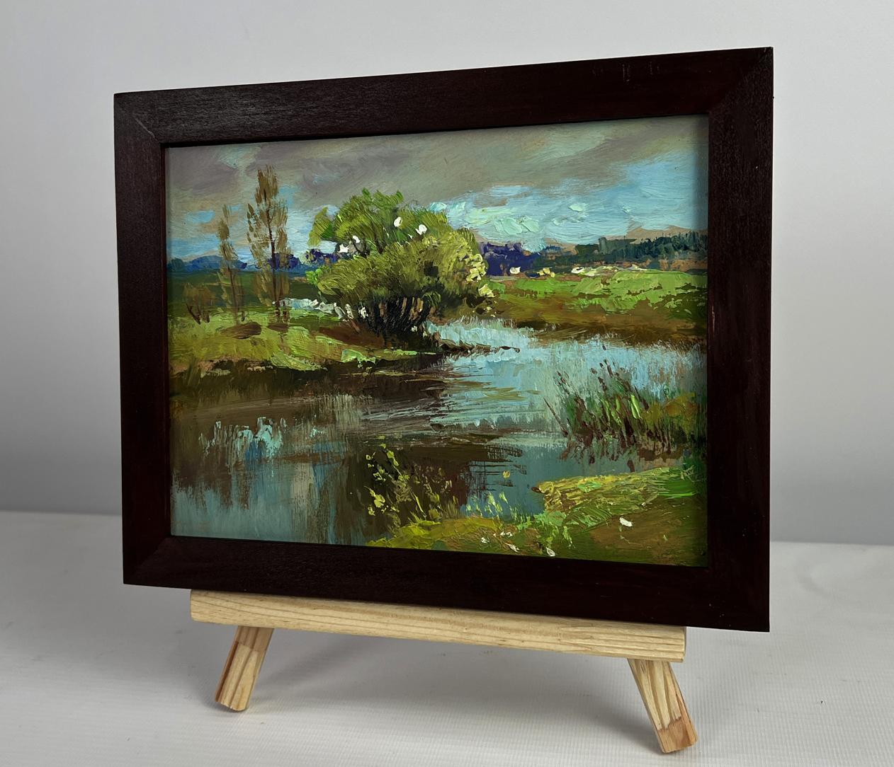 Oil painting Summer Winding River by Yuriy Suprunchuk serene landscape