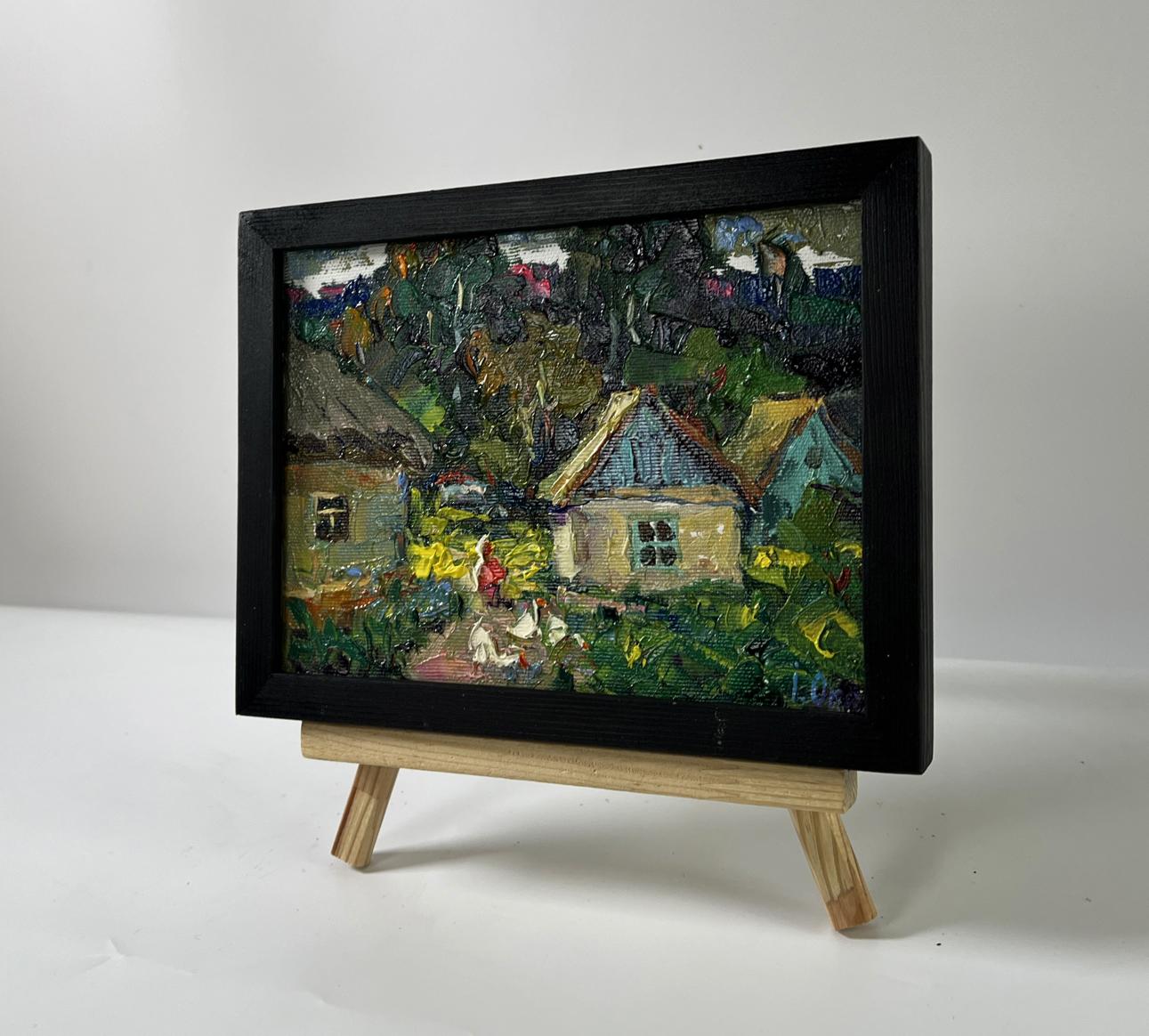 Oil painting Rural everyday life by Oksana Ivanyuk village scene