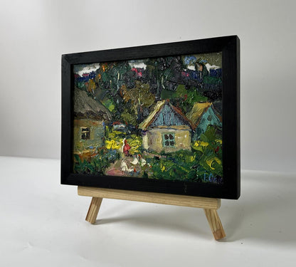 Oil painting Rural everyday life by Oksana Ivanyuk village scene