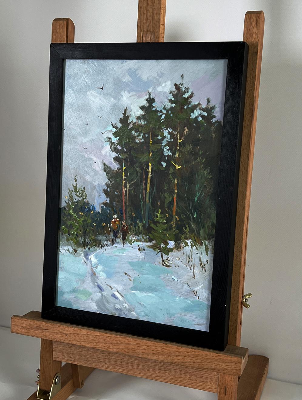 Framed oil painting A walk through the winter forest by Yuriy Suprunchuk