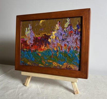 Oil painting Moon in the sky by Oleksiy Ivanyuk in wooden frame