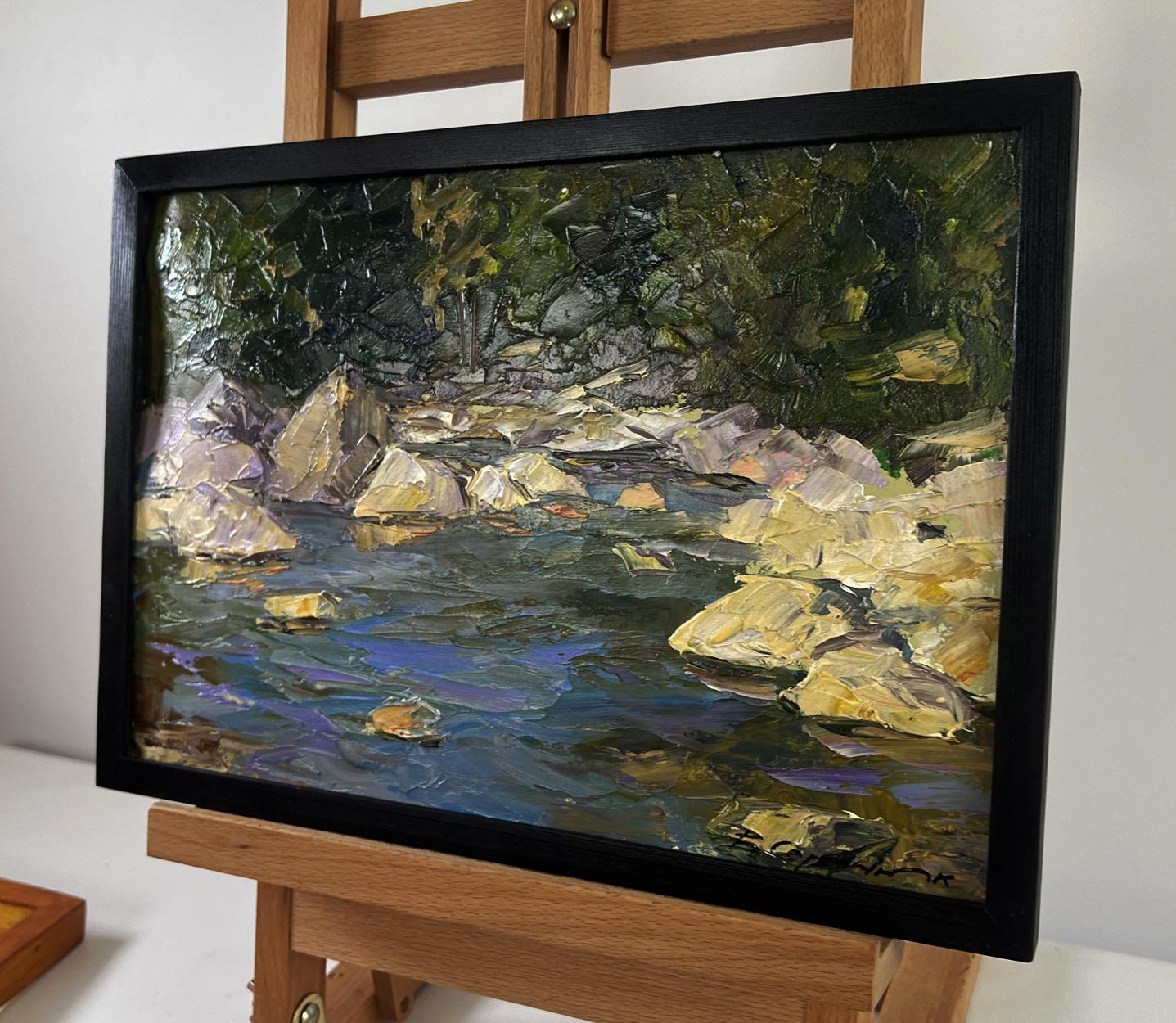 Oil painting Silent Whispers Between Green Shores by Boris Serdyuk