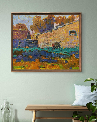 Framed impressionist oil painting Sunny day in the garden by Oleksiy Ivanyuk