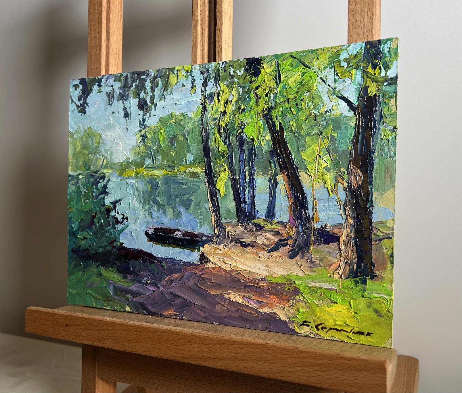 Vibrant impressionist oil painting A secluded place in nature by Boris Serdyuk