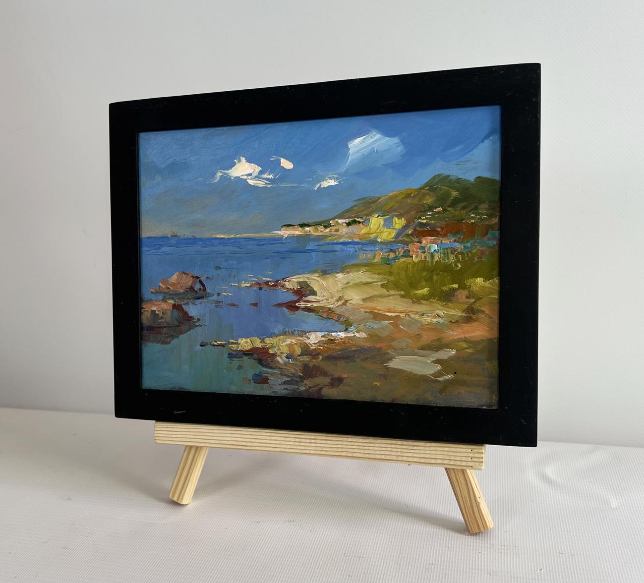 Oil painting The Quiet Breath of the Sea by Yuriy Suprunchuk in black frame