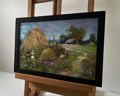 Oil painting The village was covered by clouds by Yuriy Suprunchuk