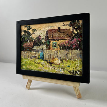 Oil painting Light at days end by Oleksiy Ivanyuk on wooden easel