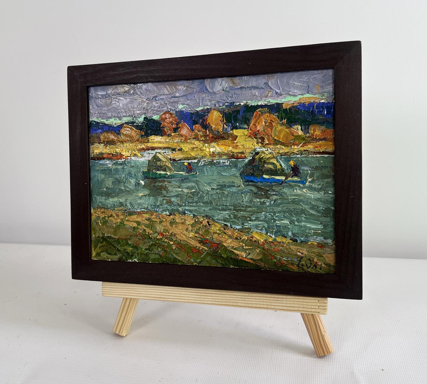 Oil painting Above the evening silence by the river by Oleksiy Ivanyuk