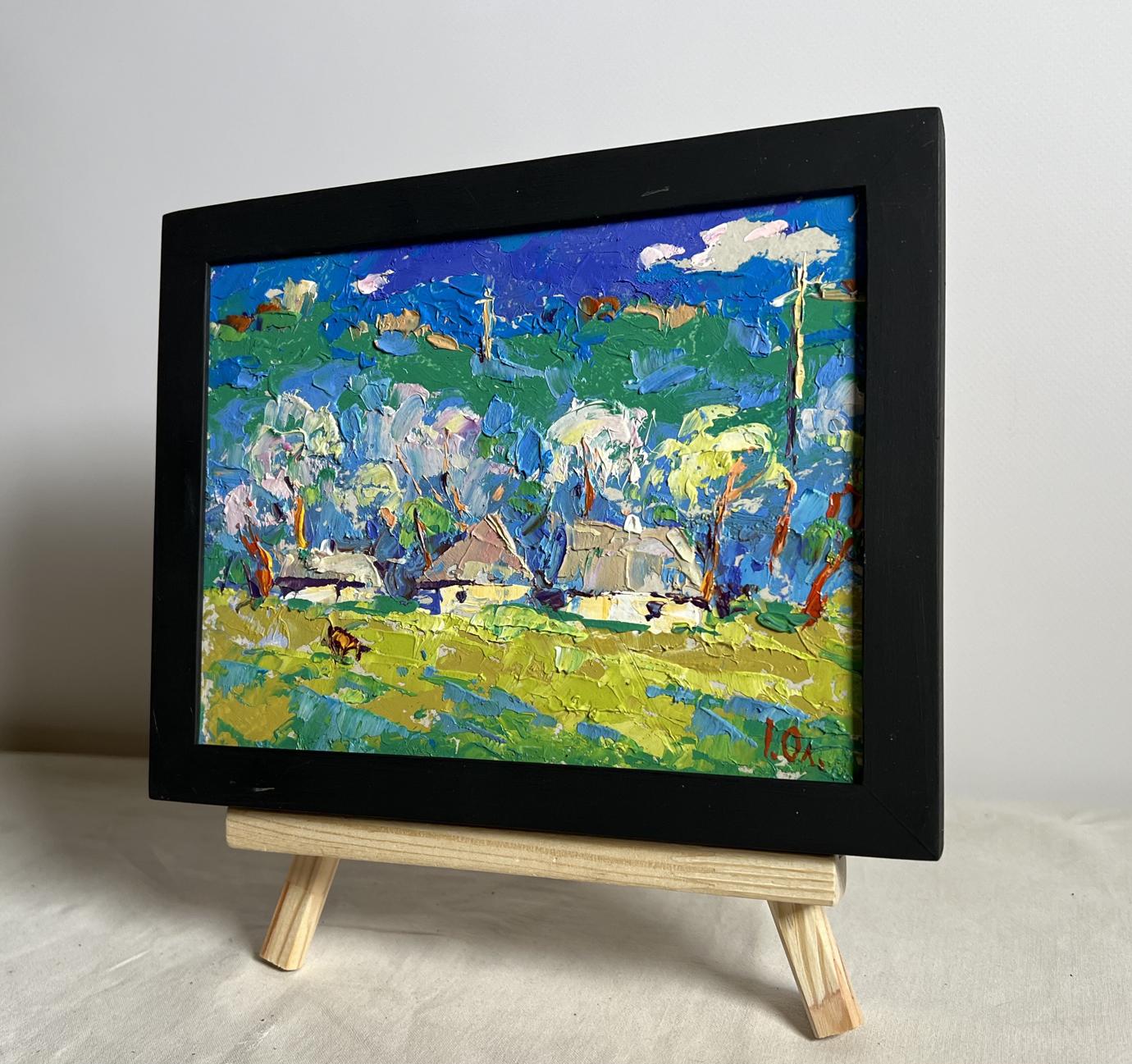 Oil painting Spring morning by Oleksiy Ivanyuk in black frame