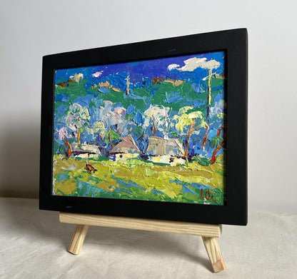 Oil painting Spring morning by Oleksiy Ivanyuk in black frame