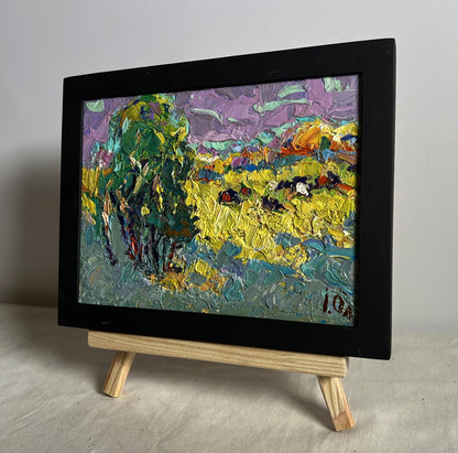 Oil painting In autumn after the rain by Oleksiy Ivanyuk in black frame