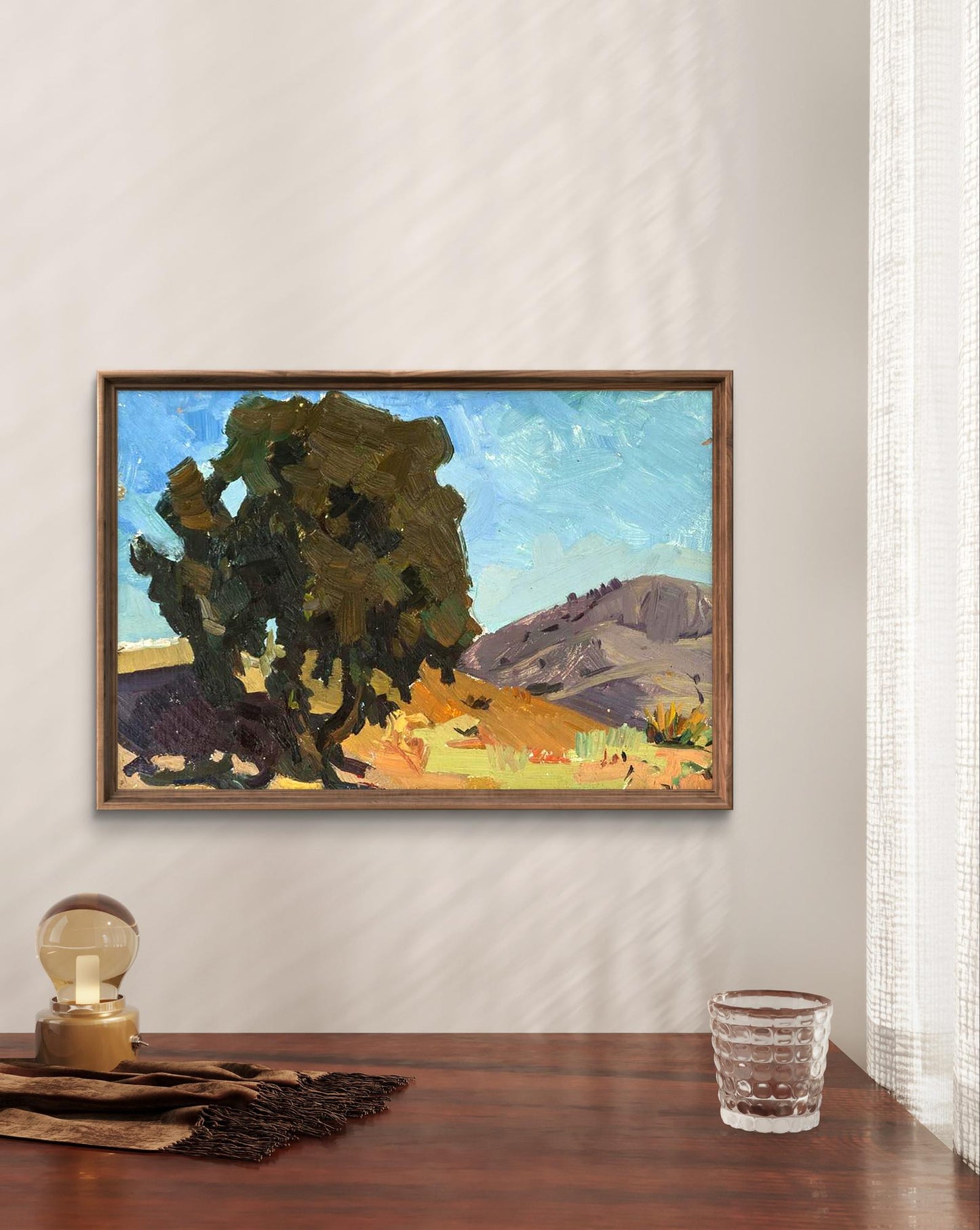 Framed Oil painting In the Mountains by Oleksandr Andreev, impressionistic landscape