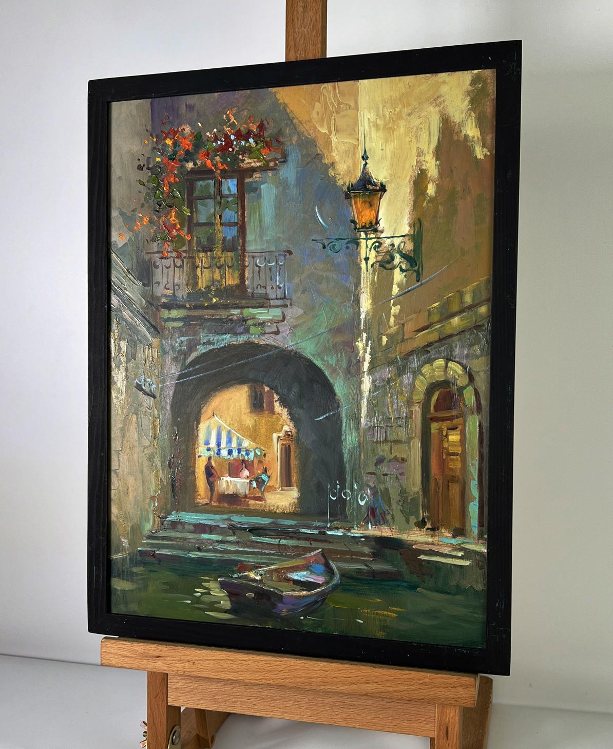 Oil painting of quiet Venice street by Yuriy Suprunchuk