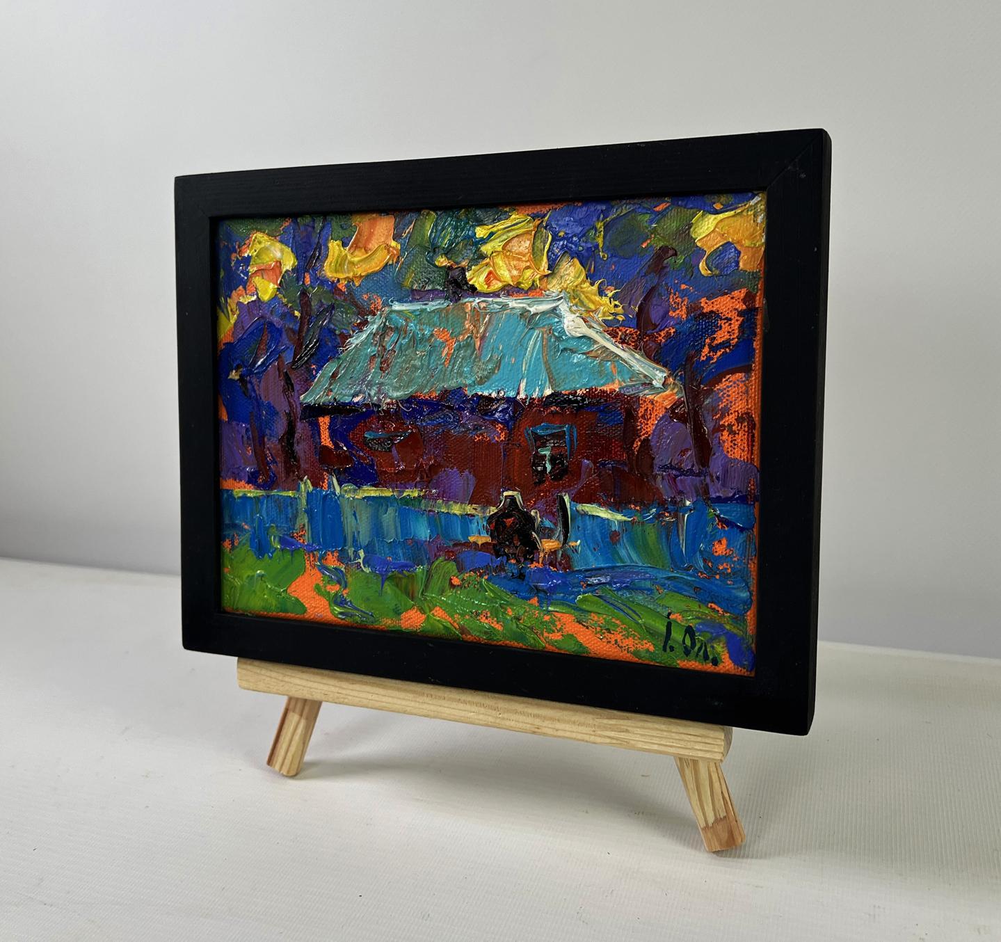 Oil painting Sky disappears into silence by Oleksiy Ivanyuk on wooden easel