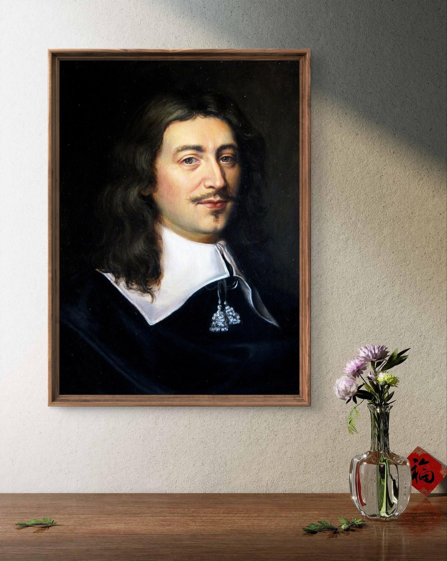 Oil painting Gallant Valeriy Bulat portrait of man with long dark hair