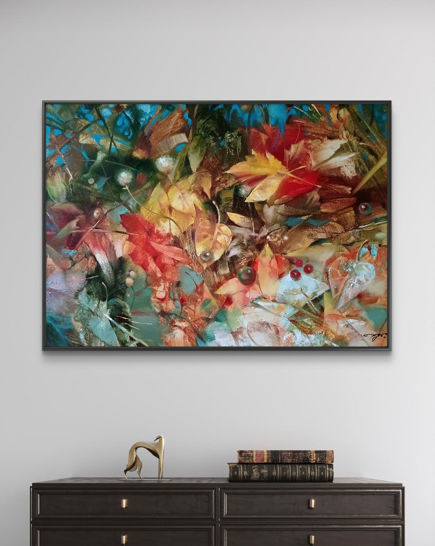 Abstract oil painting Autumn leaves Anatoly Tarabanov