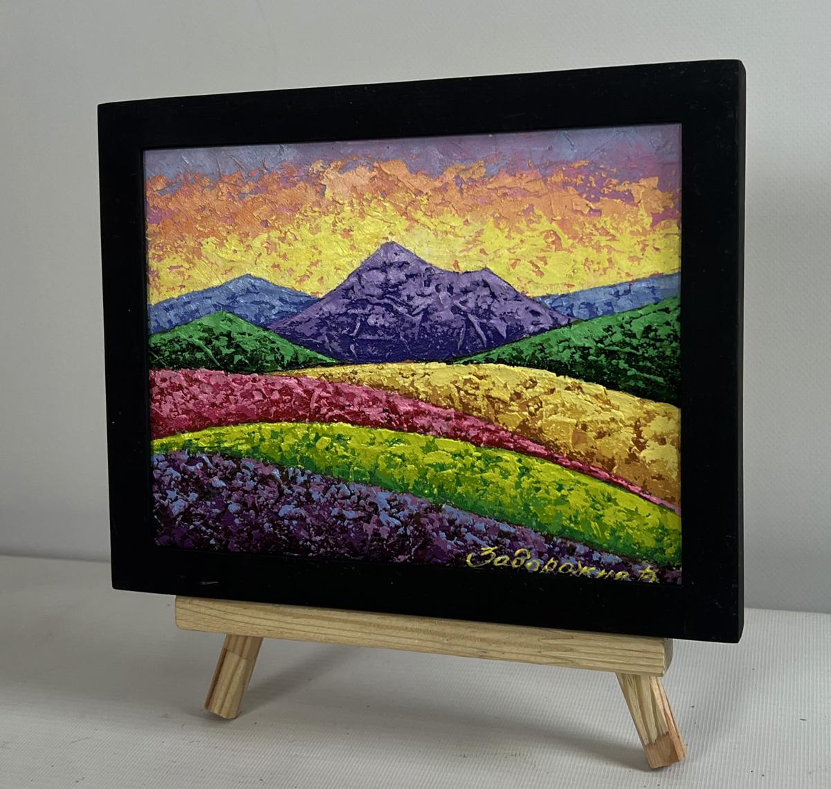 Oil painting Tranquility of the Mountains V. Zadorozhnya in black frame