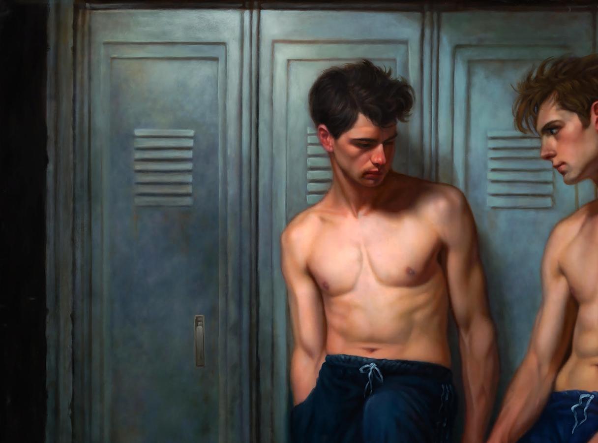 Oil painting Reserved in Communication Richard Fox