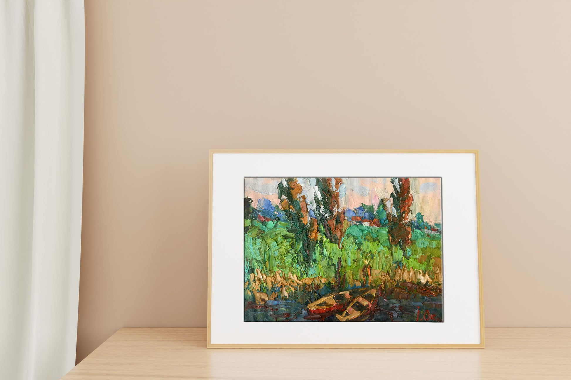 Oksana Ivanyuk's oil painting portrays the scene "Backwater"