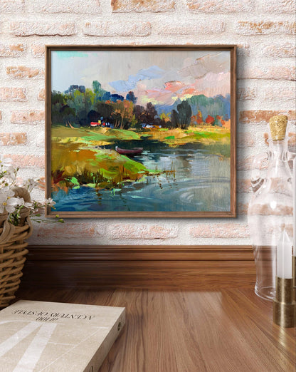 Oil painting On the left bank of the river by Yuriy Suprunchuk