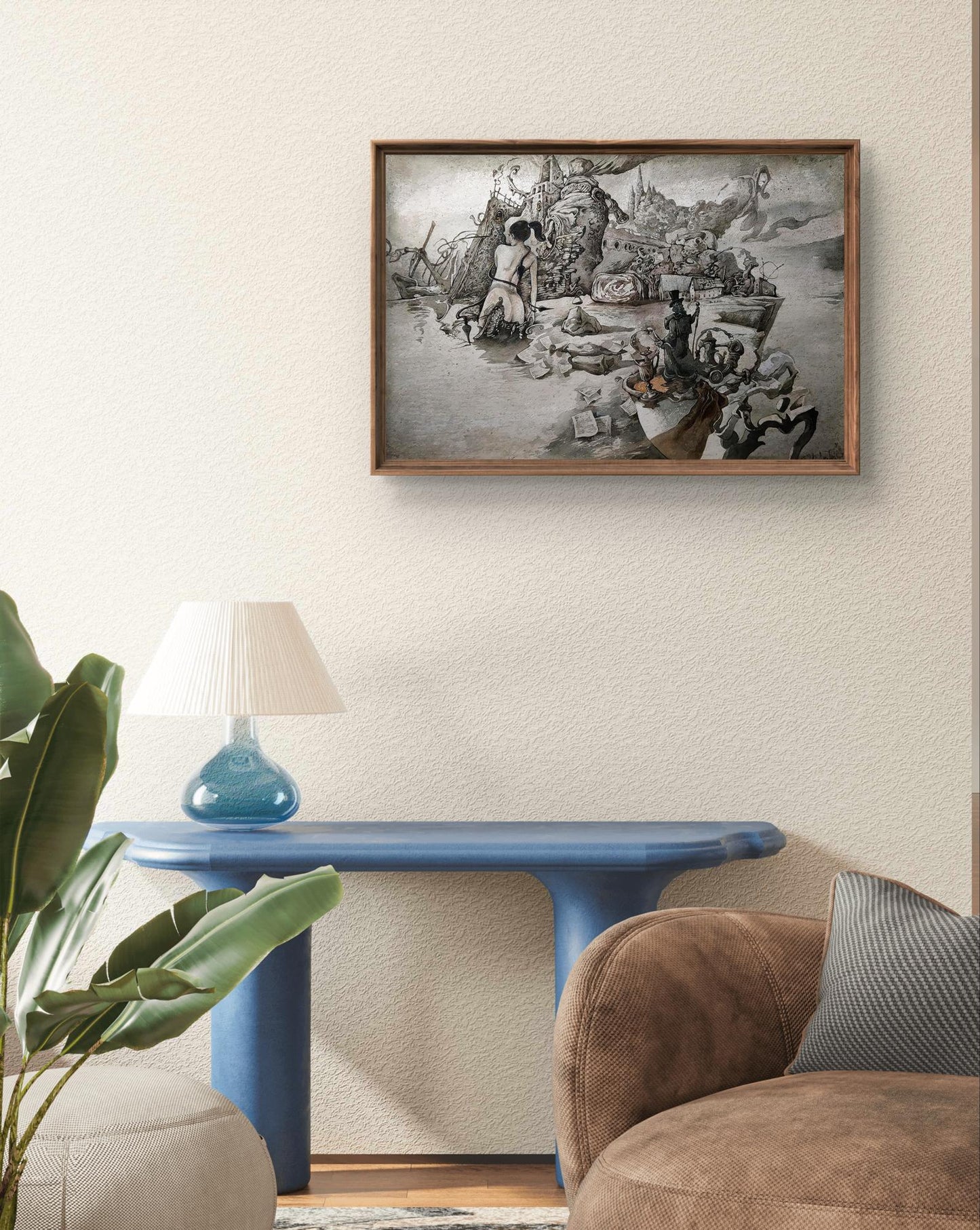 Framed black-and-white Music’s Caprice by Yuriy Laptev artwork