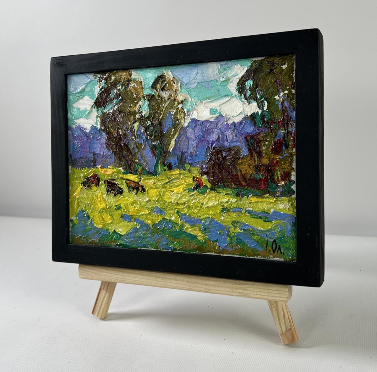 Oleksiy Ivanyuk Oil painting At the Source in black frame