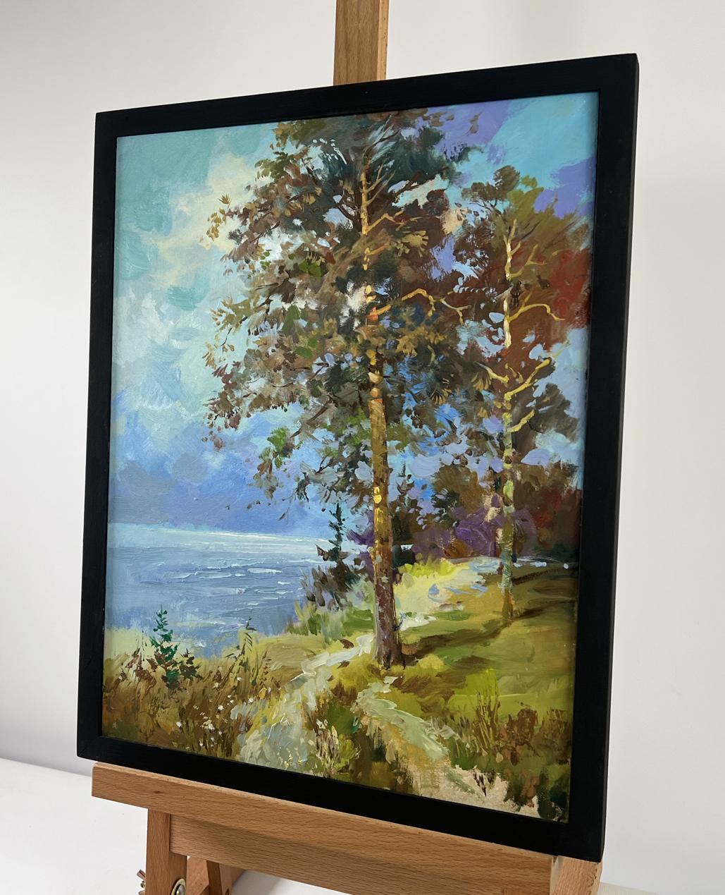Oil painting Where the Fairy Tale Lives by Yuriy Suprunchuk in black frame