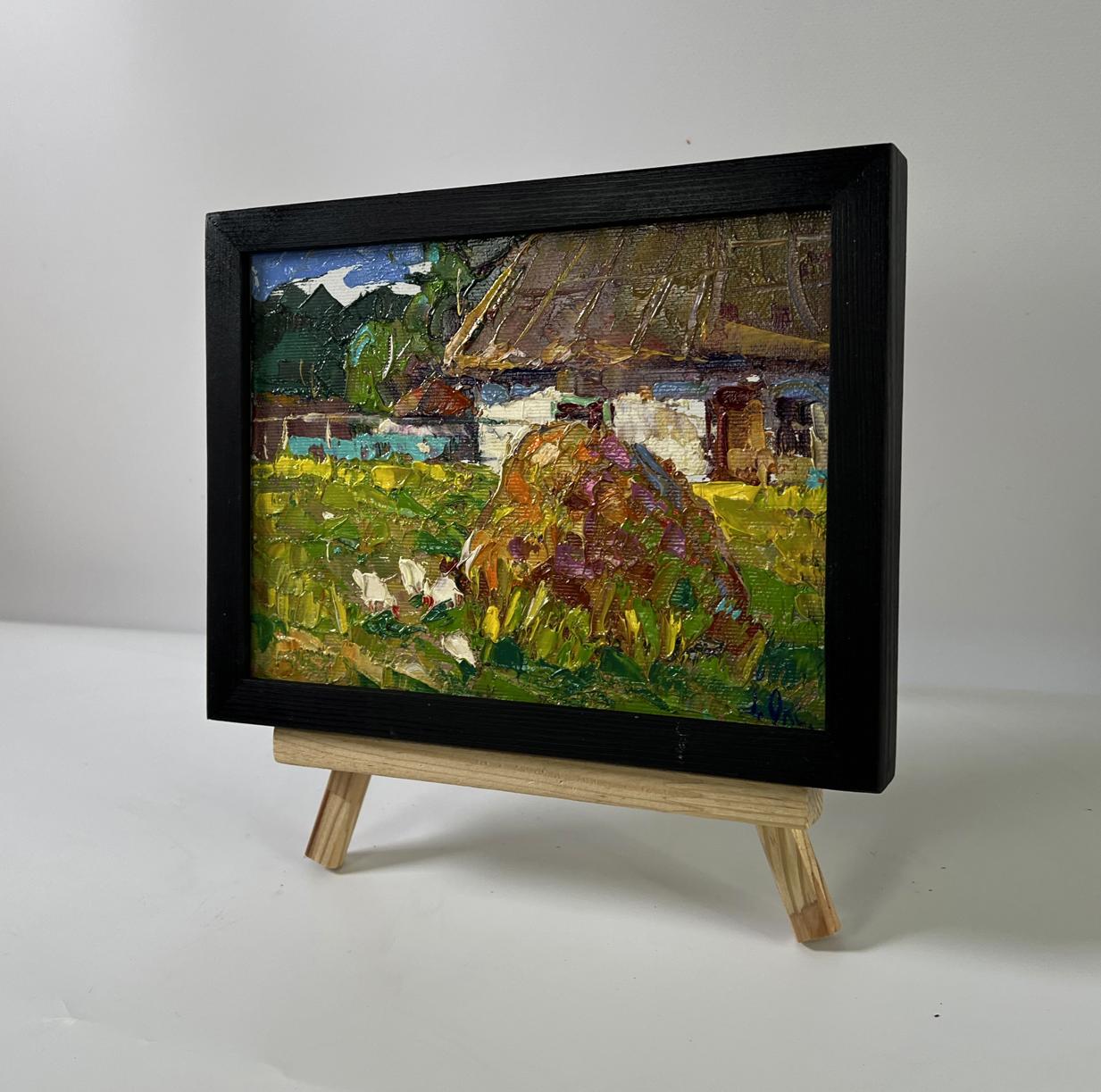 Oil painting Village courtyard by Oksana Ivanyuk, rustic scene