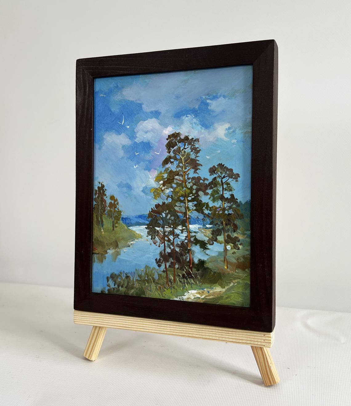 Oil painting Warm summer day by the river by Yuriy Suprunchuk