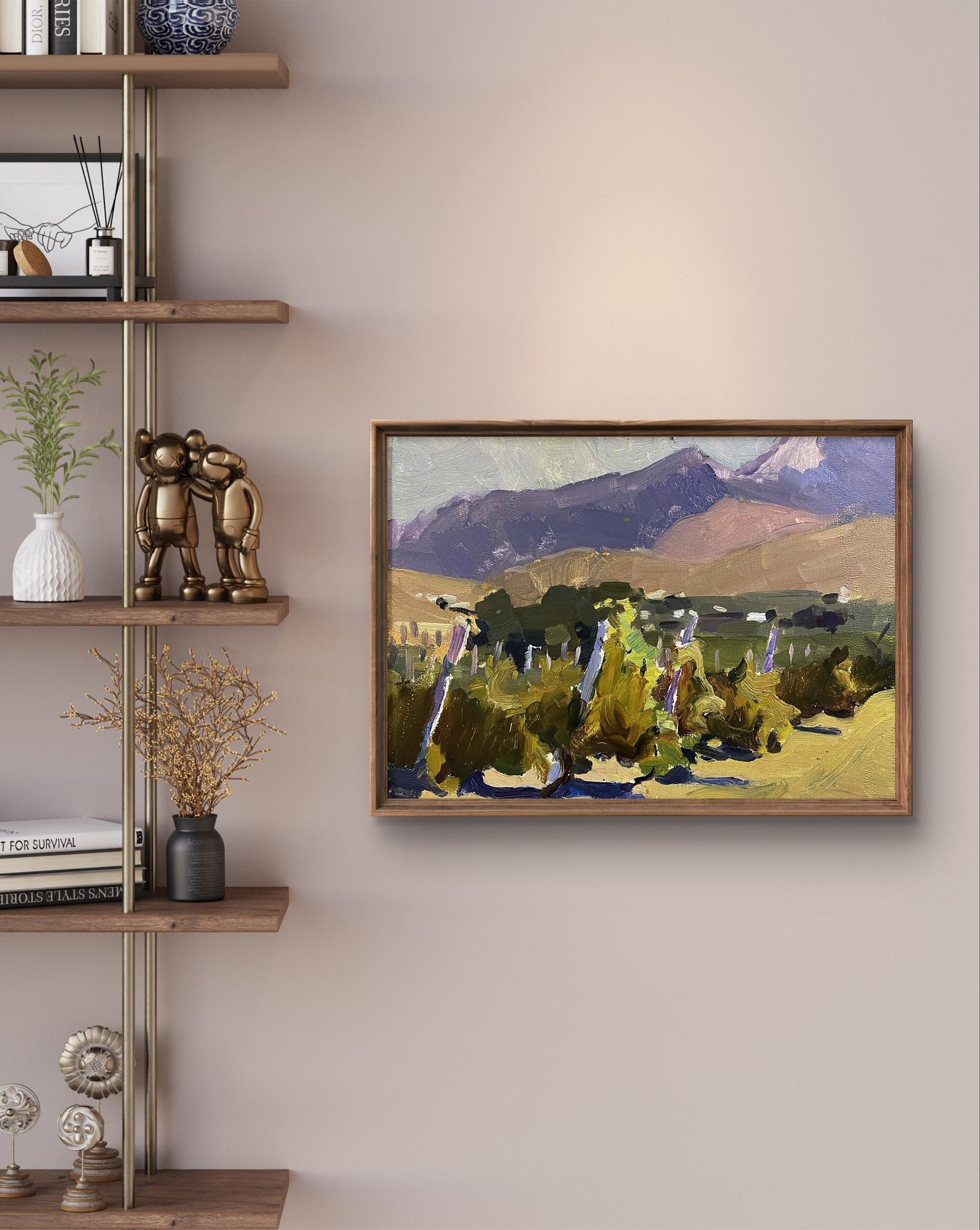 Oil painting Vineyards by Oleksandr Andreev in wooden frame