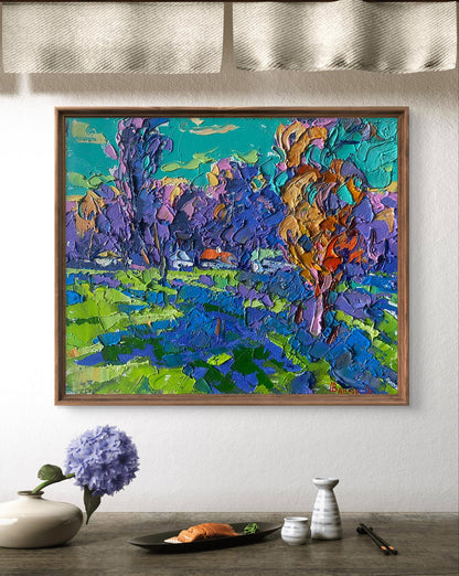 Vibrant Clear Morning oil painting by Oleksiy Ivanyuk in wooden frame