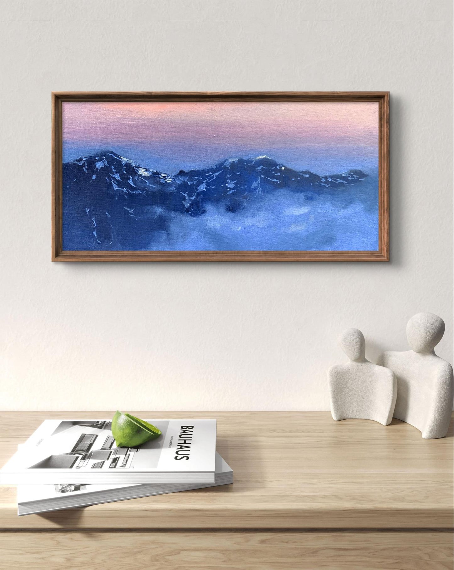 Oil painting Snowy mountains Tatyana Derdey with snow-capped peaks