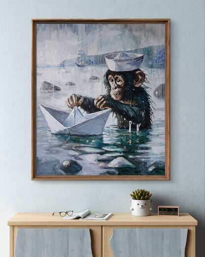 Oil painting Portrait of little monkeys Anatoly Varvarov