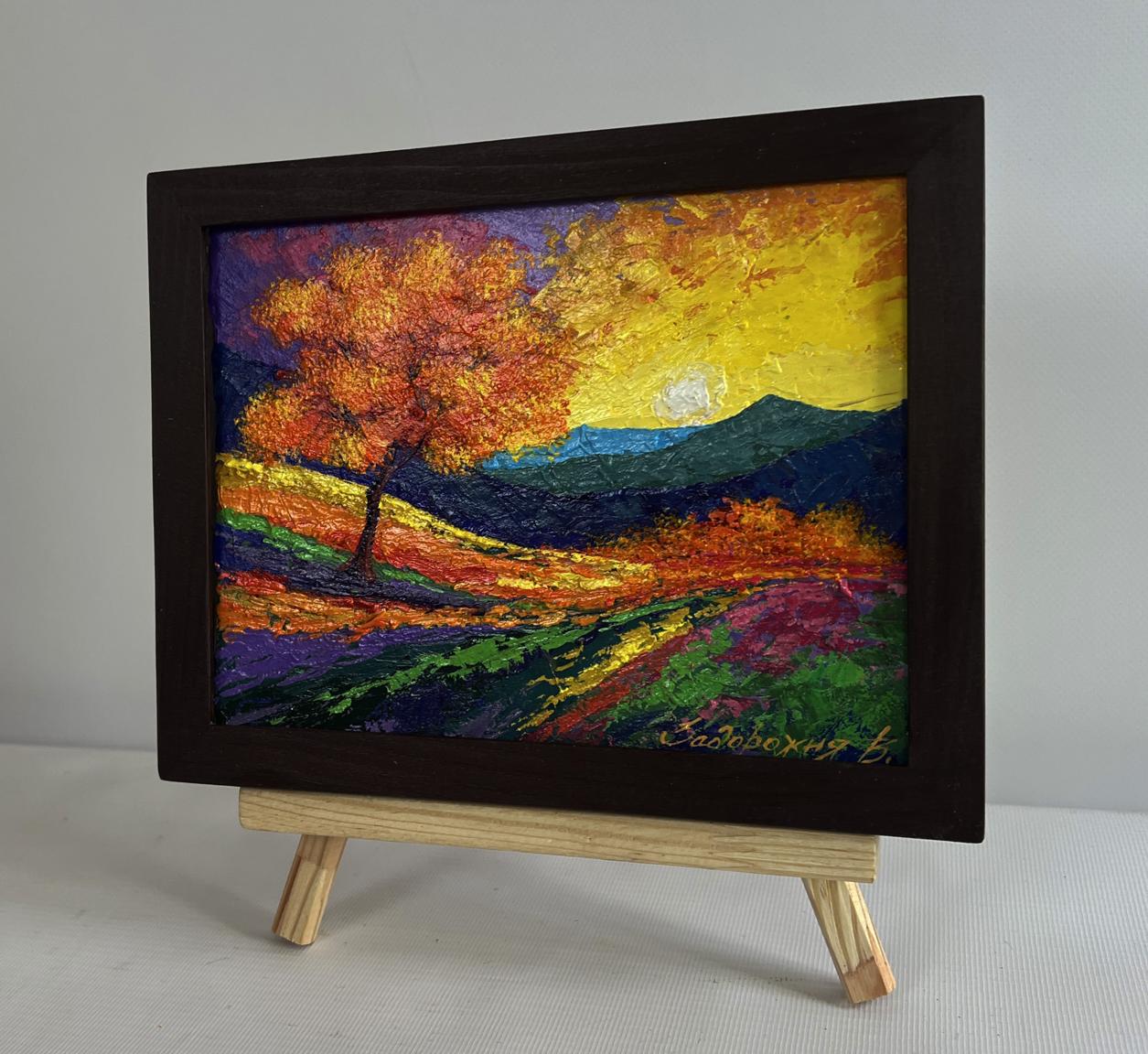Oil painting Romantic memories of the evening V. Zadorozhnya autumn landscape