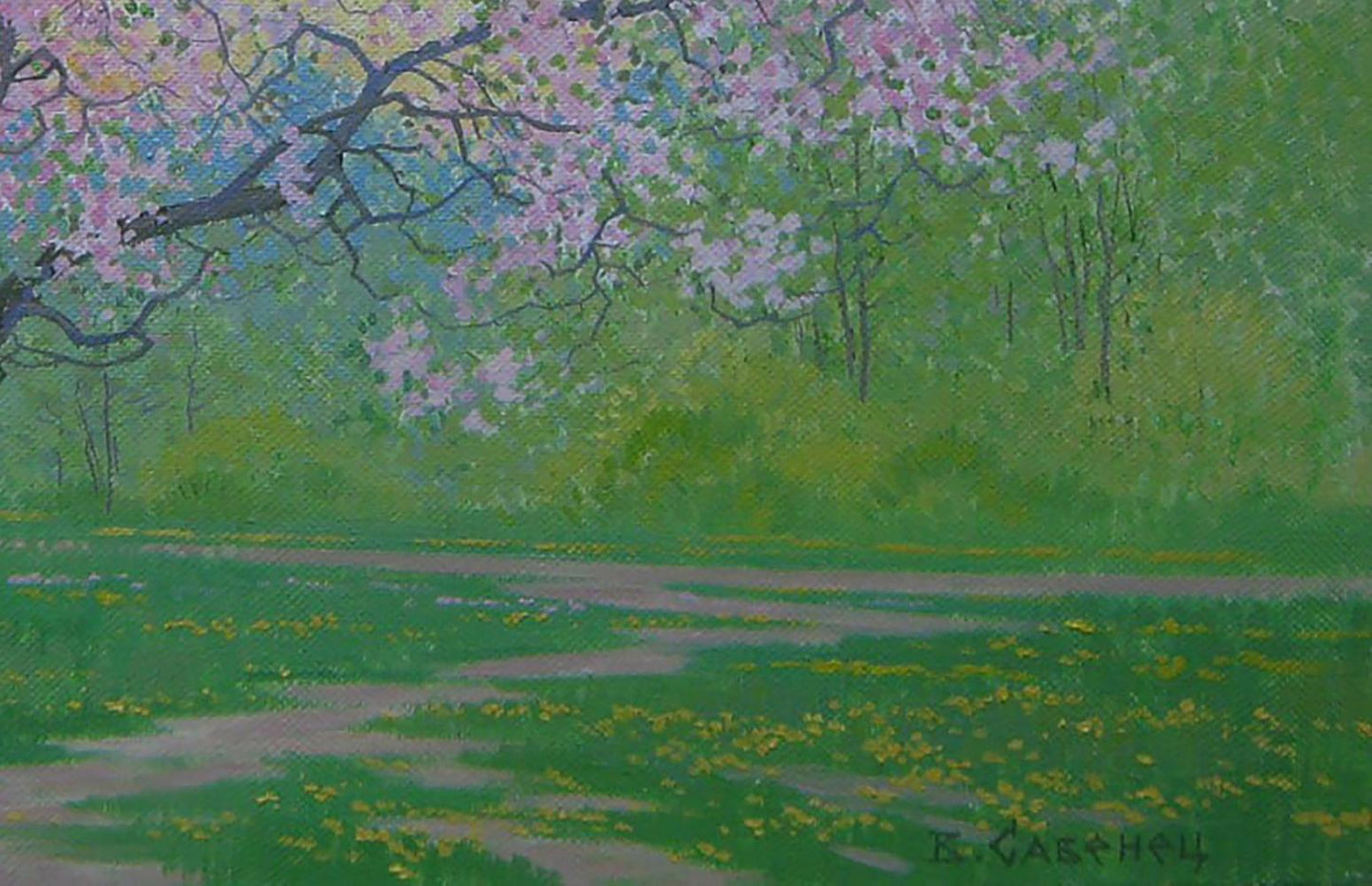 Soft pastel oil painting Spring of fragrance and blossom by Valery Savenets