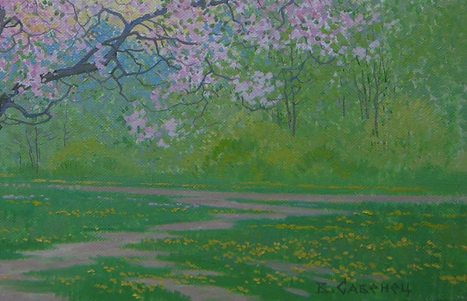 Soft pastel oil painting Spring of fragrance and blossom by Valery Savenets