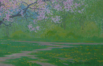 Soft pastel oil painting Spring of fragrance and blossom by Valery Savenets