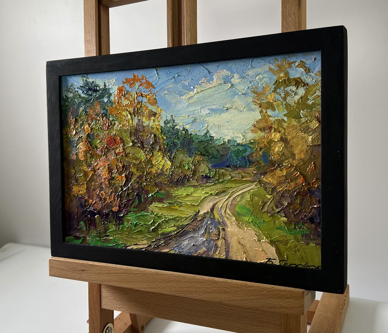 Oil painting Road through the autumn forest by Boris Serdyuk