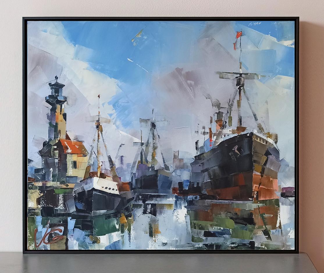 Framed oil painting At the old lighthouse by Volodymyr Gluhomanyuk