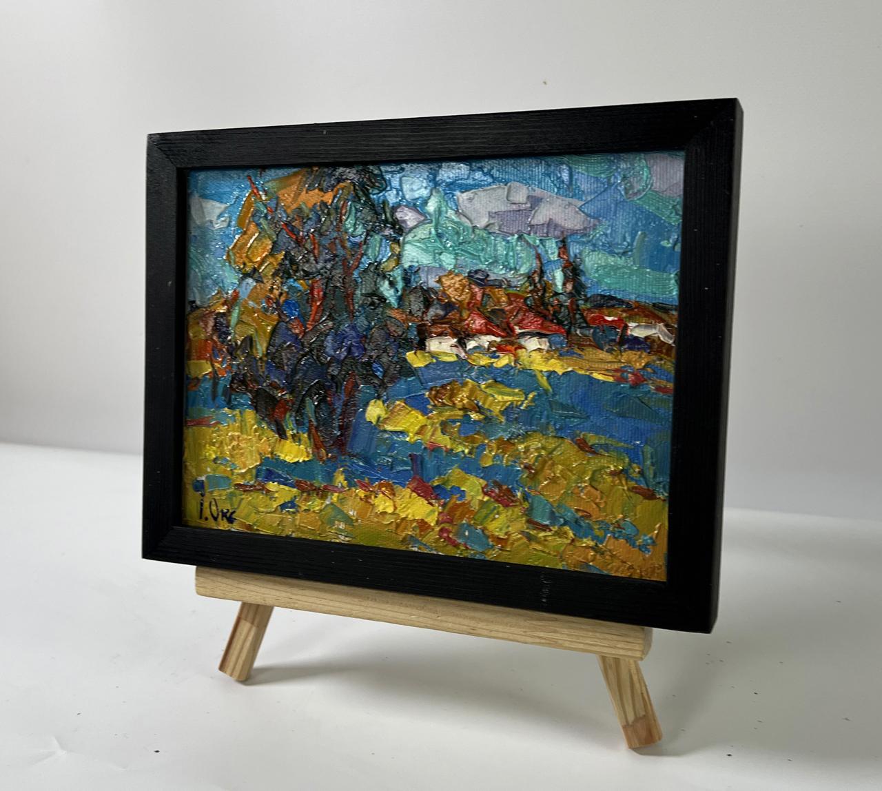 Oil painting Hot summer days by Oksana Ivanyuk in black frame