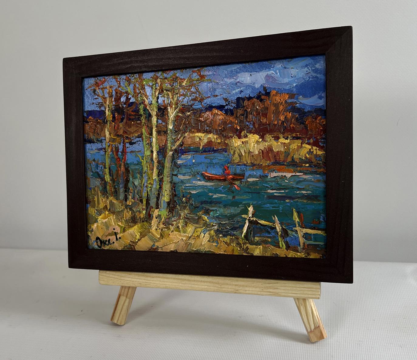 Oil painting Autumn river waters by Oksana Ivanyuk serene scene