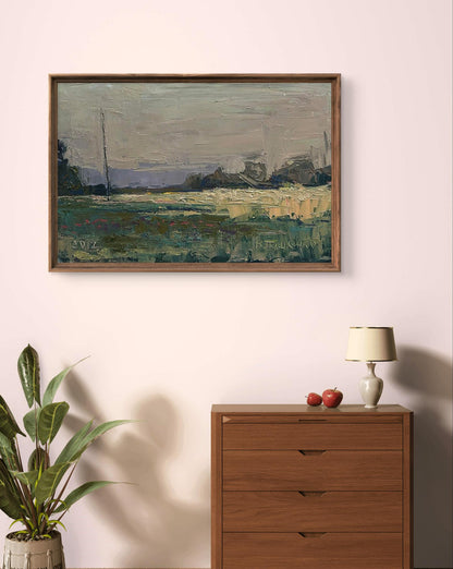 Oil painting Open spaces Volodymyr Pashchenko in wooden frame