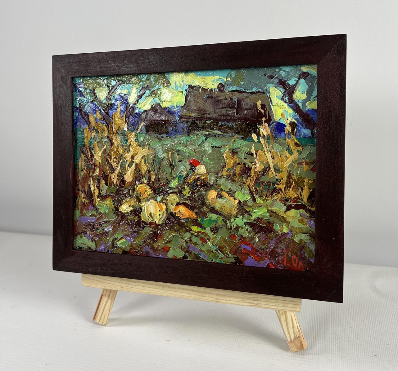 Oil painting The land that gives generosity by Oleksiy Ivanyuk, rustic landscape